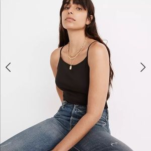 NWOT Madewell Ribbed Spaghetti-Strap Thong Bodysuit Size S